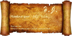 Hamburger Júlia névjegykártya